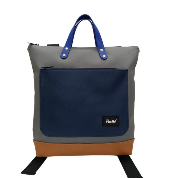 Mochila Postal Gris con Azul Cantuta