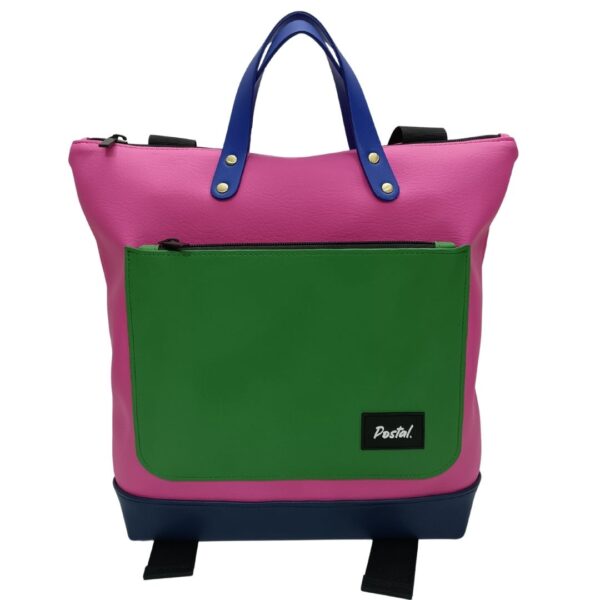 Mochila Postal Fucsia con Verde Cantuta