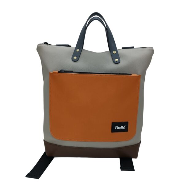 Mochila Postal Gris con Naranja Cantuta