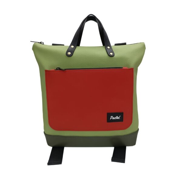 Mochila Postal Verde con Naranja Cantuta