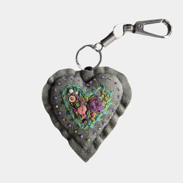 Llavero Corazón Bordado