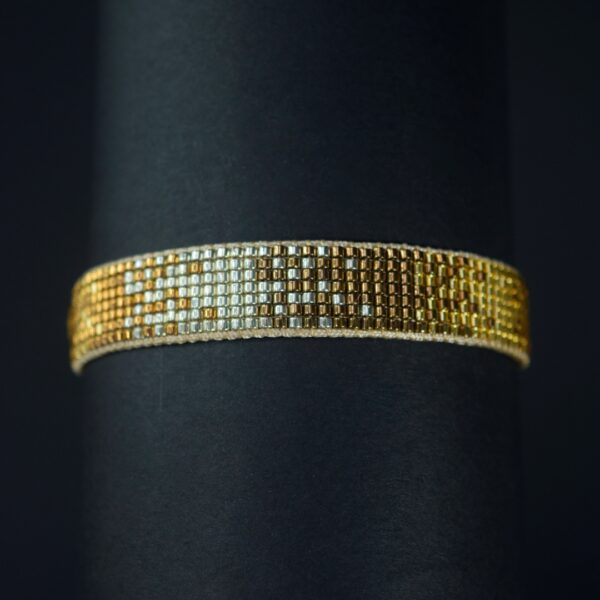Pulsera Miyuki 7 Filas Doradas
