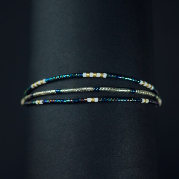 Pulsera Miyuki Triples Azul