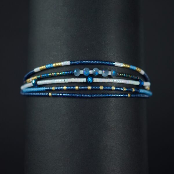 Pulsera Miyuki Quintúples Azules