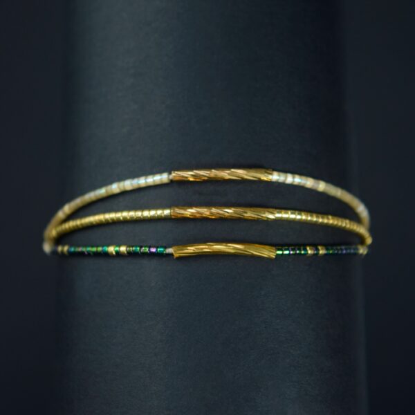 Pulsera Miyuki Triple Multicolor con Tubitos