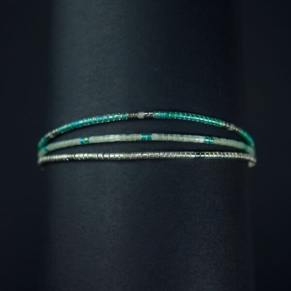 Pulsera Miyuki Triple Turquesa