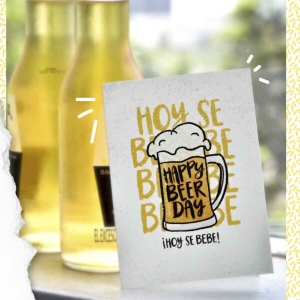 Tarjeta Hoy se bebe - Happy Beer Day